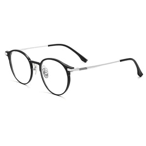 YIMARUILI   Ultra-light Fashion Glasses Retro Round Pure Titanium Optical Prescription Eyeglasses Frame Men And Women L5086M