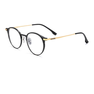 YIMARUILI   Ultra-light Fashion Glasses Retro Round Pure Titanium Optical Prescription Eyeglasses Frame Men And Women L5086M