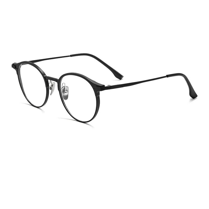 YIMARUILI   Ultra-light Fashion Glasses Retro Round Pure Titanium Optical Prescription Eyeglasses Frame Men And Women L5086M