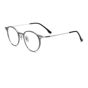 YIMARUILI   Ultra-light Fashion Glasses Retro Round Pure Titanium Optical Prescription Eyeglasses Frame Men And Women L5086M