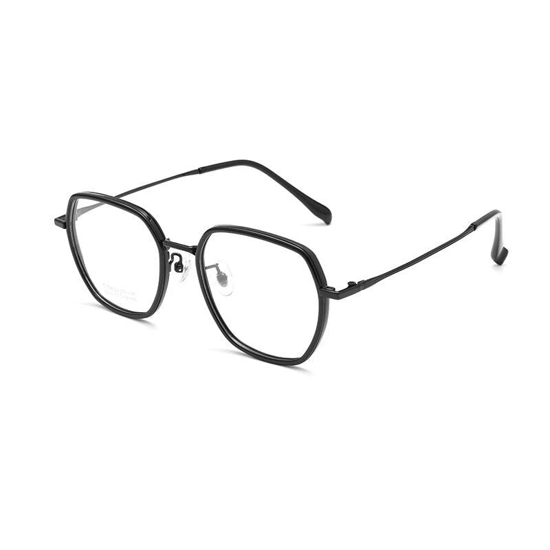 YIMARUILI   Ultra-light Fashion Polygonal Eyewear Men Retro Pure Titanium Decorative Optical Prescription Glasses Frame Women