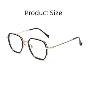 YIMARUILI   Ultra-light Fashion Polygonal Eyewear Men Retro Pure Titanium Decorative Optical Prescription Glasses Frame Women