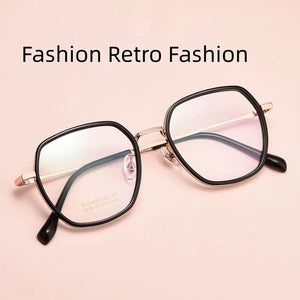 YIMARUILI   Ultra-light Fashion Polygonal Eyewear Men Retro Pure Titanium Decorative Optical Prescription Glasses Frame Women