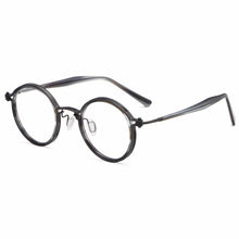 Load image into Gallery viewer, YIMARUILI Retro Plate Pure Titanium Round Eyeglasse Frame Ultra-light and Comfortable Optical Prescription Glasses Frame H33088