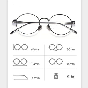 YIMARUILI Super Light Pure Titanium Eyeglasses Frame Men And Women Round Retro Optical Prescription Glasses Frame 3216