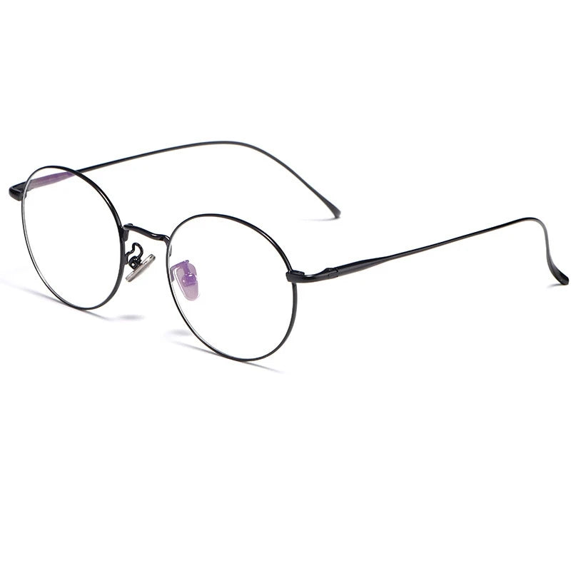 YIMARUILI Super Light Pure Titanium Eyeglasses Frame Men And Women Round Retro Optical Prescription Glasses Frame 3216