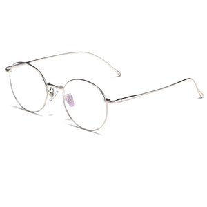 YIMARUILI Super Light Pure Titanium Eyeglasses Frame Men And Women Round Retro Optical Prescription Glasses Frame 3216