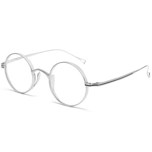 YIMARUILI Ultra-Light Pure Titanium Wide-Rim Retro Round Eyewear Frame Myopia Prescription Eyeglasses Frame Men And Women 10518