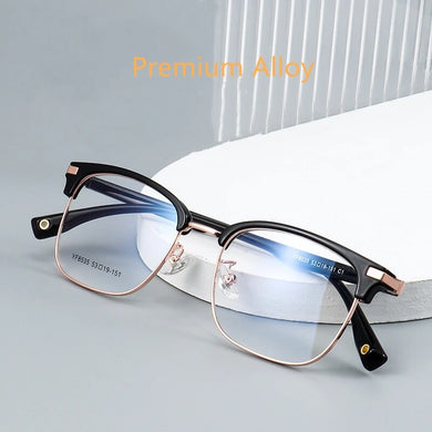 YIMARUILI Ultra-light Business Fashion Retro Eyeglasses   Alloy Myopia Optical Prescription Glasses Frame Men 8535YF