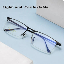 Load image into Gallery viewer, YIMARUILI Ultra-light Business Luxury Half-frame Eyewear Retro Square Pure Titanium Optical Prescription Glasses Frame Men 2089P