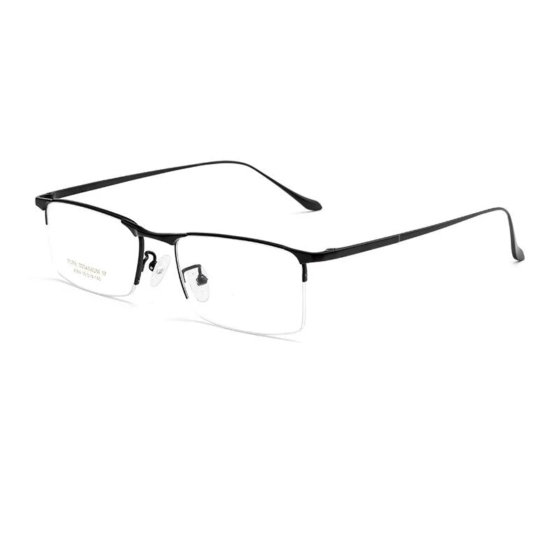 YIMARUILI Ultra-light Business Luxury Half-frame Eyewear Retro Square Pure Titanium Optical Prescription Glasses Frame Men 2089P