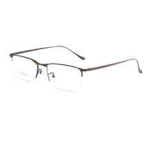 Load image into Gallery viewer, YIMARUILI Ultra-light Business Luxury Half-frame Eyewear Retro Square Pure Titanium Optical Prescription Glasses Frame Men 2089P