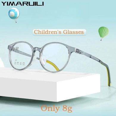 YIMARUILI Ultra-light Children's Eyewear Blue Light Blocking Retro Round Optical Prescription Eyeglasses Frame for Boy and Girl