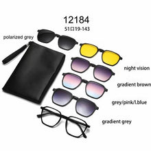 Load image into Gallery viewer, YIMARUILI Ultra-light Fashion 1+5 Magnetic Clip TR90 Round Retro Square Optical Prescription Eyeglasses Frame For Men and Women