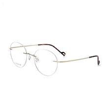 Load image into Gallery viewer, YIMARUILI Ultra-light Fashion Flexible Pure Titanium Eylasse Retro Round Optical Prescription Rimless Glasses For Men and Women