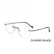 Load image into Gallery viewer, YIMARUILI Ultra-light Fashion Flexible Pure Titanium Eylasse Retro Round Optical Prescription Rimless Glasses For Men and Women