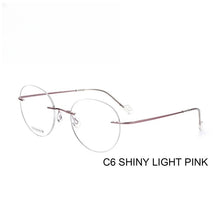 Load image into Gallery viewer, YIMARUILI Ultra-light Fashion Flexible Pure Titanium Eylasse Retro Round Optical Prescription Rimless Glasses For Men and Women