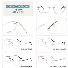 Load image into Gallery viewer, YIMARUILI Ultra-light Fashion Flexible Pure Titanium Eylasse Retro Round Optical Prescription Rimless Glasses For Men and Women
