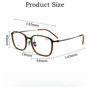 YIMARUILI Ultra-light TR90 Eyewear Men Pure Titanium Decoration Retro Round Optical Prescription Eyeglasses Frame Women