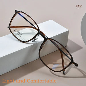 YIMARUILI Ultra-light TR90 Eyewear Men Pure Titanium Decoration Retro Round Optical Prescription Eyeglasses Frame Women