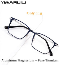 Carica l&#39;immagine nel visualizzatore di Gallery, YIMARUILI Ultralight Business Aluminum-Magnesium Pure Titanium Glasses Frame Optical Prescription Eyeglasses Frame Men 5051