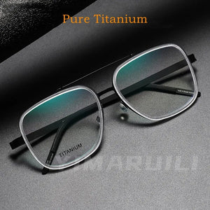 YIMARULI Super Comfortable Men's and Women's Retro Pure Titanium Plate Big Face Glasses Frame Optical Prescription Glasses Y9744