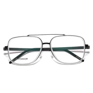 YIMARULI Super Comfortable Men's and Women's Retro Pure Titanium Plate Big Face Glasses Frame Optical Prescription Glasses Y9744