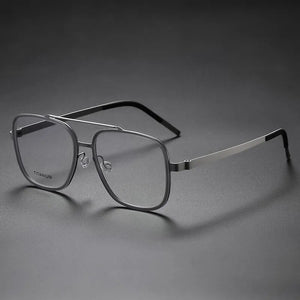YIMARULI Super Comfortable Men's and Women's Retro Pure Titanium Plate Big Face Glasses Frame Optical Prescription Glasses Y9744