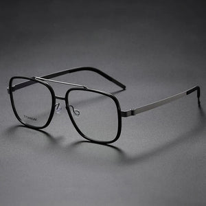 YIMARULI Super Comfortable Men's and Women's Retro Pure Titanium Plate Big Face Glasses Frame Optical Prescription Glasses Y9744