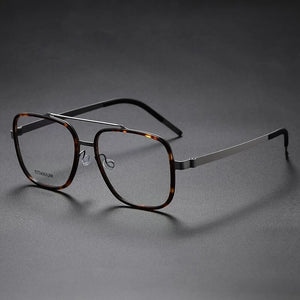 YIMARULI Super Comfortable Men's and Women's Retro Pure Titanium Plate Big Face Glasses Frame Optical Prescription Glasses Y9744