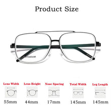 Load image into Gallery viewer, YIMARULI Super Comfortable Men&#39;s and Women&#39;s Retro Pure Titanium Plate Big Face Glasses Frame Optical Prescription Glasses Y9744