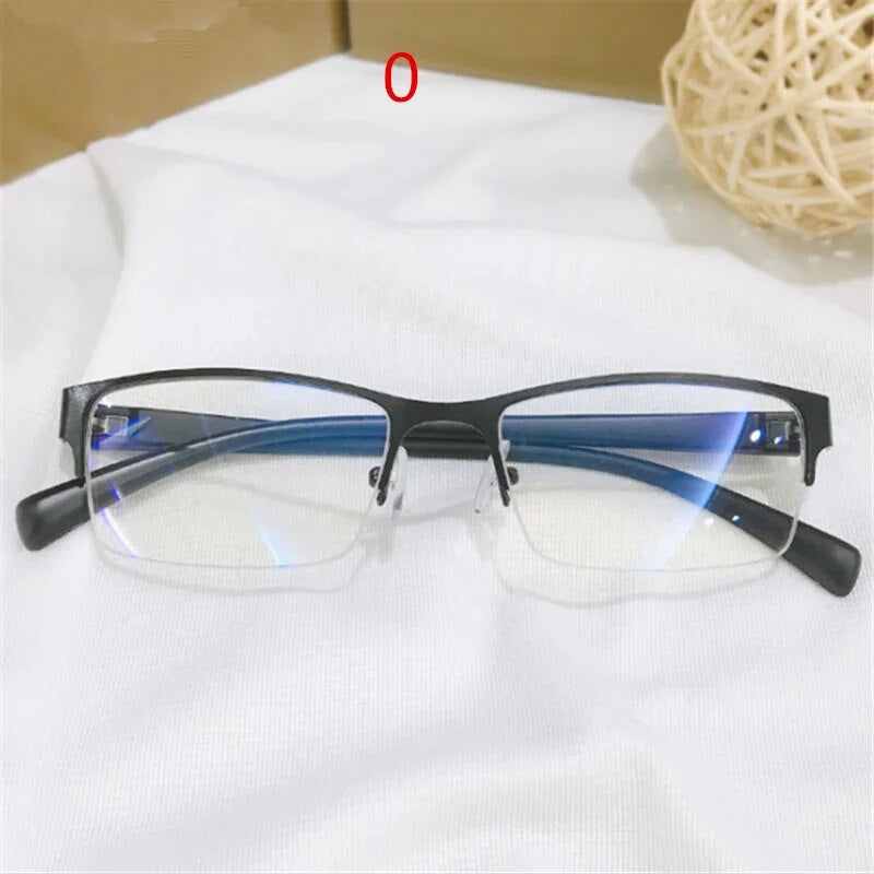 YOOSKE Half Frame Finished Myopia Glasses Men Business Prescription Eyewear Women Shortsighted Diopter -0.5 -1 1.5 -2 2.5 To-6