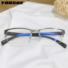 Load image into Gallery viewer, YOOSKE Half Frame Finished Myopia Glasses Men Business Prescription Eyewear Women Shortsighted Diopter -0.5 -1 1.5 -2 2.5 To-6