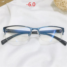 Load image into Gallery viewer, YOOSKE Half Frame Finished Myopia Glasses Men Business Prescription Eyewear Women Shortsighted Diopter -0.5 -1 1.5 -2 2.5 To-6