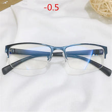Load image into Gallery viewer, YOOSKE Half Frame Finished Myopia Glasses Men Business Prescription Eyewear Women Shortsighted Diopter -0.5 -1 1.5 -2 2.5 To-6