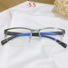 Load image into Gallery viewer, YOOSKE Half Frame Finished Myopia Glasses Men Business Prescription Eyewear Women Shortsighted Diopter -0.5 -1 1.5 -2 2.5 To-6
