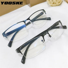 Load image into Gallery viewer, YOOSKE Half Frame Finished Myopia Glasses Men Business Prescription Eyewear Women Shortsighted Diopter -0.5 -1 1.5 -2 2.5 To-6
