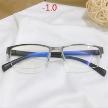 Load image into Gallery viewer, YOOSKE Half Frame Finished Myopia Glasses Men Business Prescription Eyewear Women Shortsighted Diopter -0.5 -1 1.5 -2 2.5 To-6