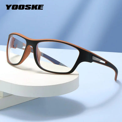 YOOSKE Sport Blue light Blocking Myopia Glasses Women Men Computer Vintage Optical Frame Spectacles Transparent Gl