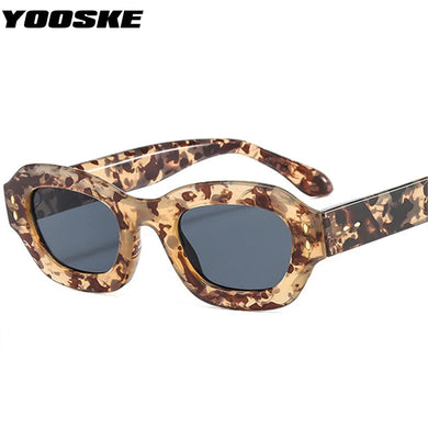 YOOSKE Vintage Irregular Sunglasses  Women   Brand Small Sun Glasses for Men Retro Y2K Sunglass Black Eyewear UV400