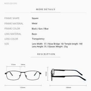 ZENOTTIC   Optical Frame Metal Glasses Frames Non-Prescription Unisex Large Rectangle Eyeglasses