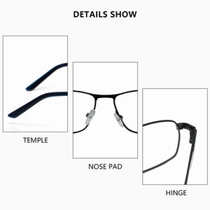 ZENOTTIC   Optical Frame Metal Glasses Frames Non-Prescription Unisex Large Rectangle Eyeglasses