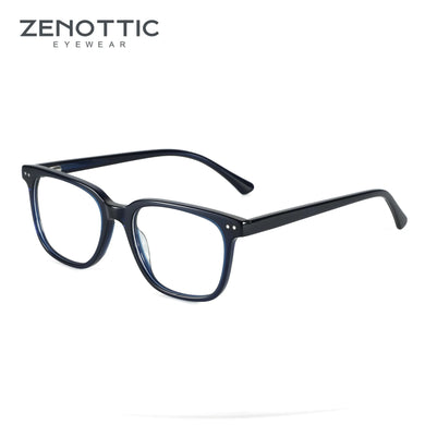 ZENOTTIC   Square Optical Glasses Frame Unisex Classical Eyewear Non-Prescription Clear Lens Acetate Eyeglasses R0041