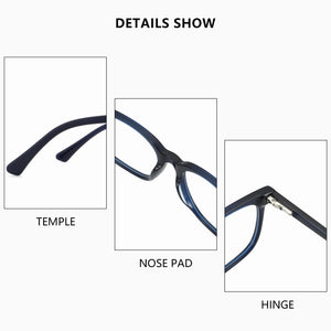 ZENOTTIC   Square Optical Glasses Frame Unisex Classical Eyewear Non-Prescription Clear Lens Acetate Eyeglasses R0041
