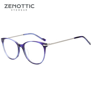 ZENOTTIC  Metal Vintage Acetate Square Optical Glasses Frame Men Eyeglasses Women Spectacle BT3301