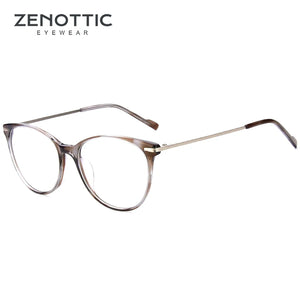 ZENOTTIC  Metal Vintage Acetate Square Optical Glasses Frame Men Eyeglasses Women Spectacle BT3301
