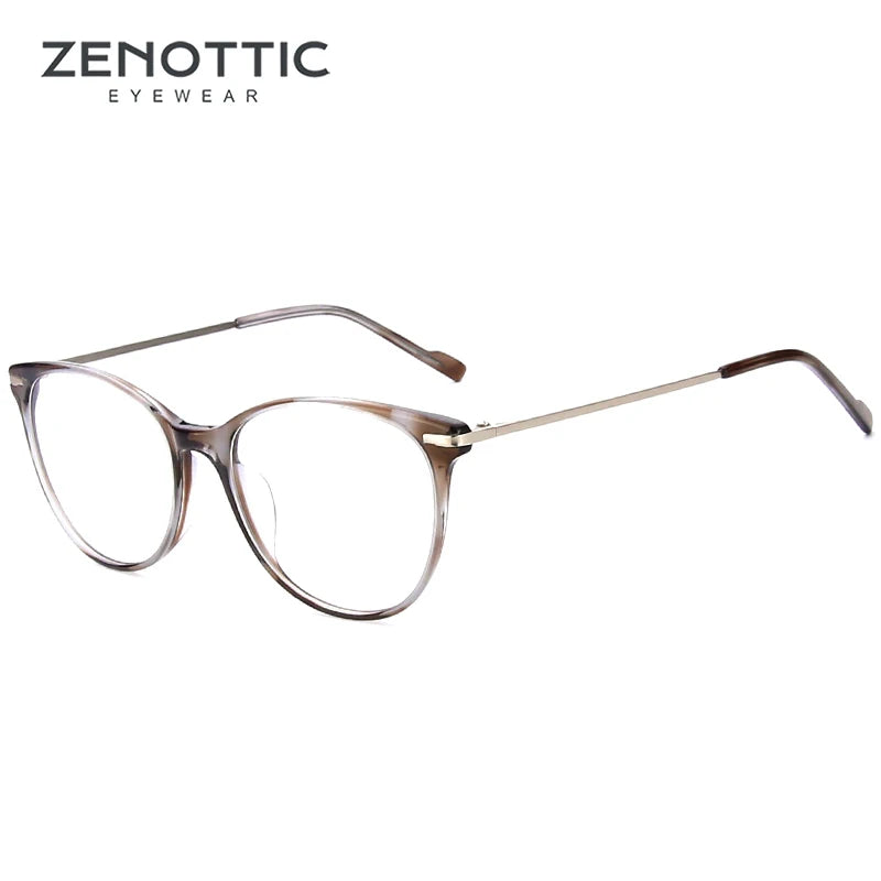 ZENOTTIC  Metal Vintage Acetate Square Optical Glasses Frame Men Eyeglasses Women Spectacle BT3301