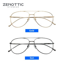 Load image into Gallery viewer, ZENOTTIC Aviator Pure Titanium Pilot Prescription Eyewear Frames