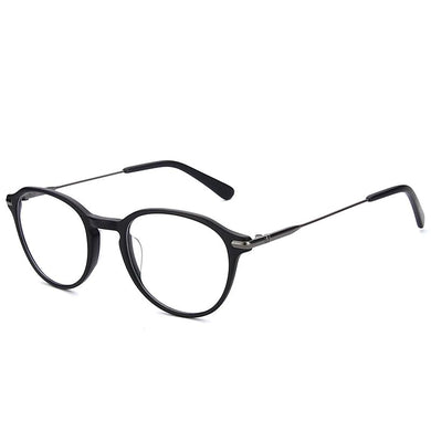 ZENOTTIC Design Retro Acetate Round Optical Glasses Frames with  Metal Eyewear Legs for Unisex Spectacles