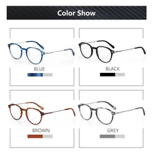 Load image into Gallery viewer, ZENOTTIC Design Retro Acetate Round Optical Glasses Frames with  Metal Eyewear Legs for Unisex Spectacles